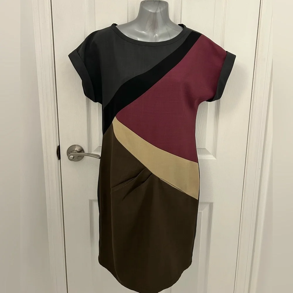 Marni Colorblock Dress with Cap Sleeves, Sz M - Picture 7 of 7